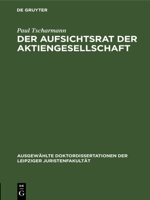 cover image of Der Aufsichtsrat der Aktiengesellschaft